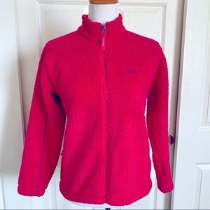 Girls Kids Marmot Sherpa Fleece Teddy Bear Pink‎ Jacket Size XL EUC